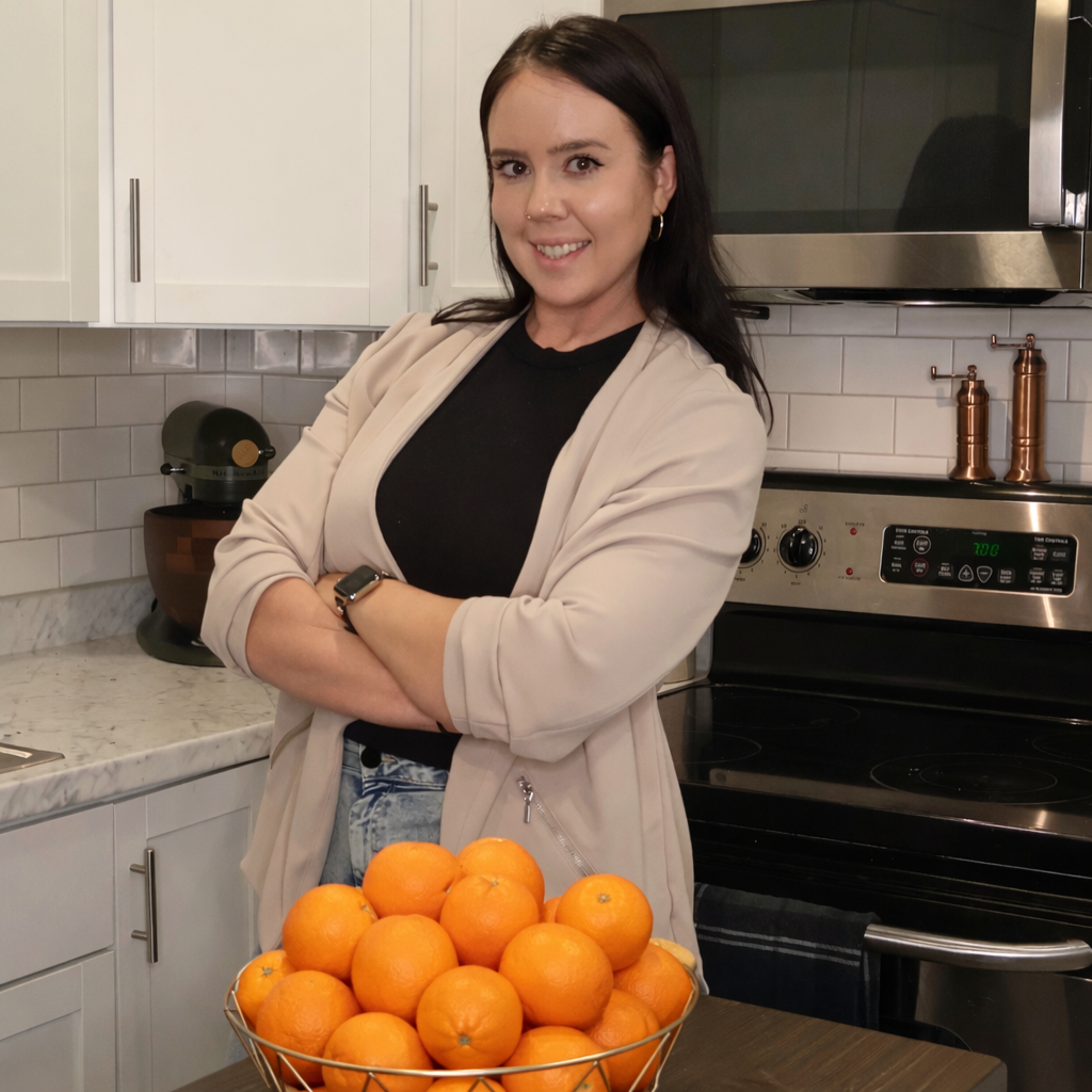 smiling woman in a modern kitchen
